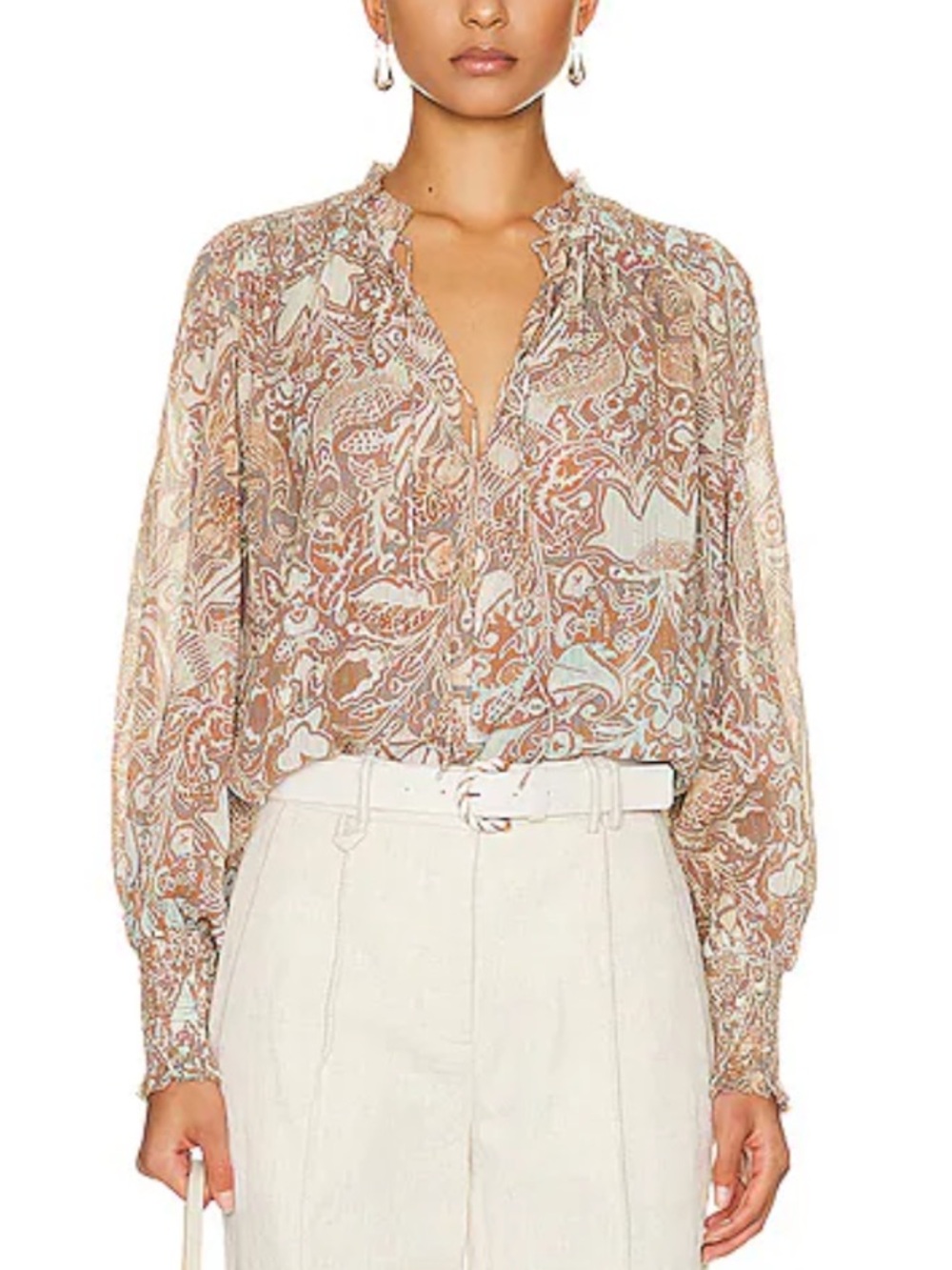 Ulla Johnson NWOT ida feldspar paisley boho metallic thread blouse oversized